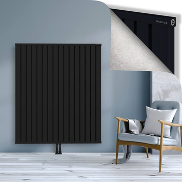 Obi Dekoratif Alüminyum Radyatör 1500x1284 Siyah Alt Orta 50mm