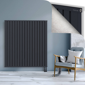 Obi Dekoratif Alüminyum Radyatör 1500x1364 Koyu Antrasit Alt Sağ 50mm