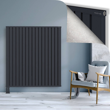 Obi Dekoratif Alüminyum Radyatör 1500x1364 Koyu Antrasit Alt Sol 50mm