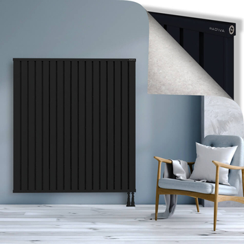 Obi Dekoratif Alüminyum Radyatör 1500x1364 Siyah Alt Sağ 50mm