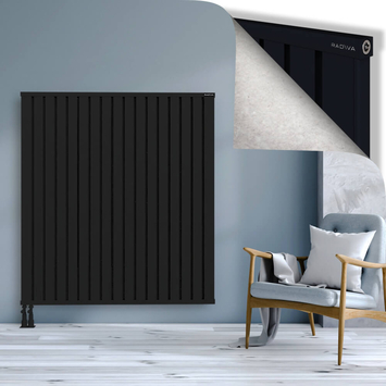Obi Dekoratif Alüminyum Radyatör 1500x1364 Siyah Alt Sol 50mm