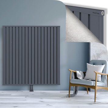 Obi Dekoratif Alüminyum Radyatör 1500x1444 Antrasit Alt Orta 50mm