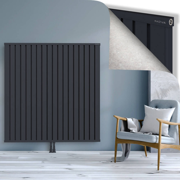 Obi Dekoratif Alüminyum Radyatör 1500x1444 Koyu Antrasit Alt Orta 50mm