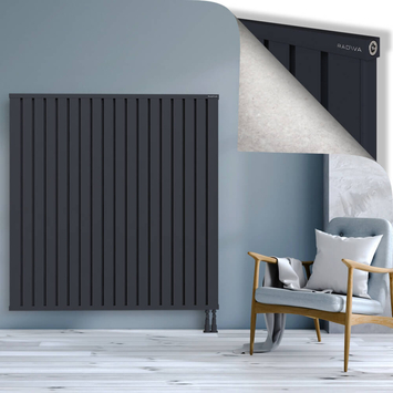 Obi Dekoratif Alüminyum Radyatör 1500x1444 Koyu Antrasit Alt Sağ 50mm