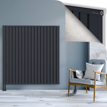 Obi Dekoratif Alüminyum Radyatör 1500x1444 Koyu Antrasit Alt Sol 50mm