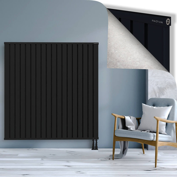 Obi Dekoratif Alüminyum Radyatör 1500x1444 Siyah Alt Sağ 50mm