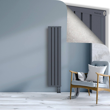 Obi Dekoratif Alüminyum Radyatör 1500x324 Antrasit Alt Sağ 50mm