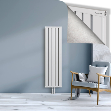 Obi Dekoratif Alüminyum Radyatör 1500x404 Beyaz Alt Orta 50mm