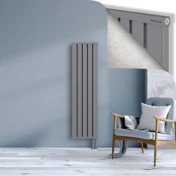 Obi Dekoratif Alüminyum Radyatör 1500x404 Gri Alt Sağ 50mm