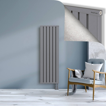 Obi Dekoratif Alüminyum Radyatör 1500x484 Gri Alt Sağ 50mm
