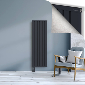Obi Dekoratif Alüminyum Radyatör 1500x484 Koyu Antrasit Alt Sol 50mm