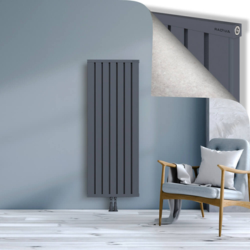 Obi Dekoratif Alüminyum Radyatör 1500x564 Antrasit Alt Orta 50mm