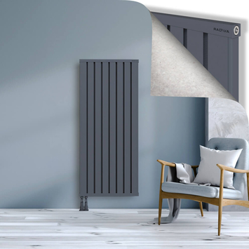 Obi Dekoratif Alüminyum Radyatör 1500x644 Antrasit Alt Sol 50mm