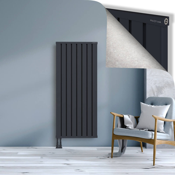 Obi Dekoratif Alüminyum Radyatör 1500x644 Koyu Antrasit Alt Sol 50mm
