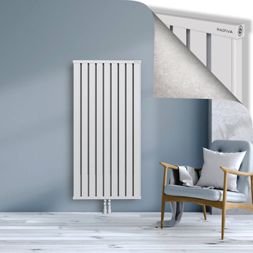 Obi Dekoratif Alüminyum Radyatör 1500x724 Beyaz Alt Orta 50mm