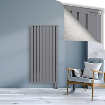 Obi Dekoratif Alüminyum Radyatör 1500x724 Gri Alt Sağ 50mm