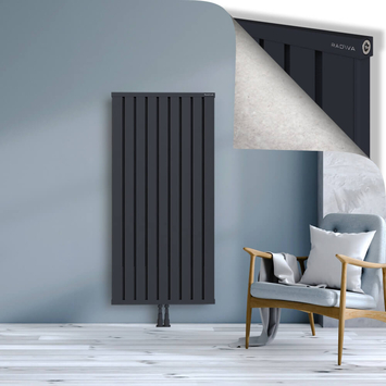 Obi Dekoratif Alüminyum Radyatör 1500x724 Koyu Antrasit Alt Orta 50mm