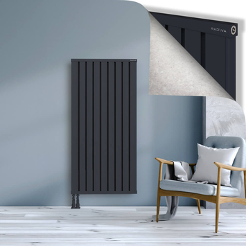 Obi Dekoratif Alüminyum Radyatör 1500x724 Koyu Antrasit Alt Sol 50mm