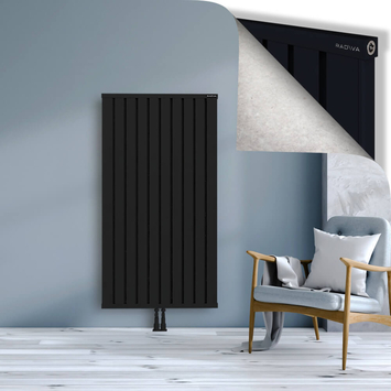 Obi Dekoratif Alüminyum Radyatör 1500x804 Siyah Alt Orta 50mm