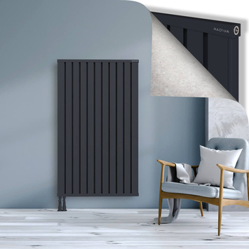 Obi Dekoratif Alüminyum Radyatör 1500x884 Koyu Antrasit Alt Sol 50mm