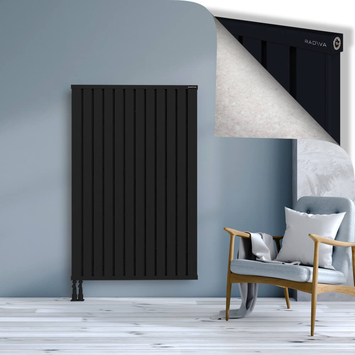 Obi Dekoratif Alüminyum Radyatör 1500x964 Siyah Alt Sol 50mm