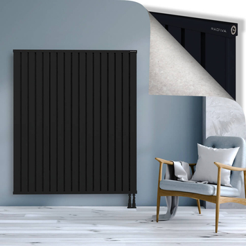 Obi Dekoratif Alüminyum Radyatör 1600x1364 Siyah Alt Sağ 50mm