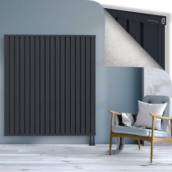 Obi Dekoratif Alüminyum Radyatör 1600x1444 Koyu Antrasit Alt Sağ 50mm