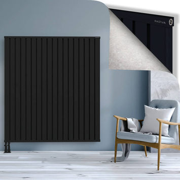 Obi Dekoratif Alüminyum Radyatör 1600x1444 Siyah Alt Sol 50mm