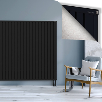 Obi Dekoratif Alüminyum Radyatör 1600x1524 Siyah Alt Sağ 50mm