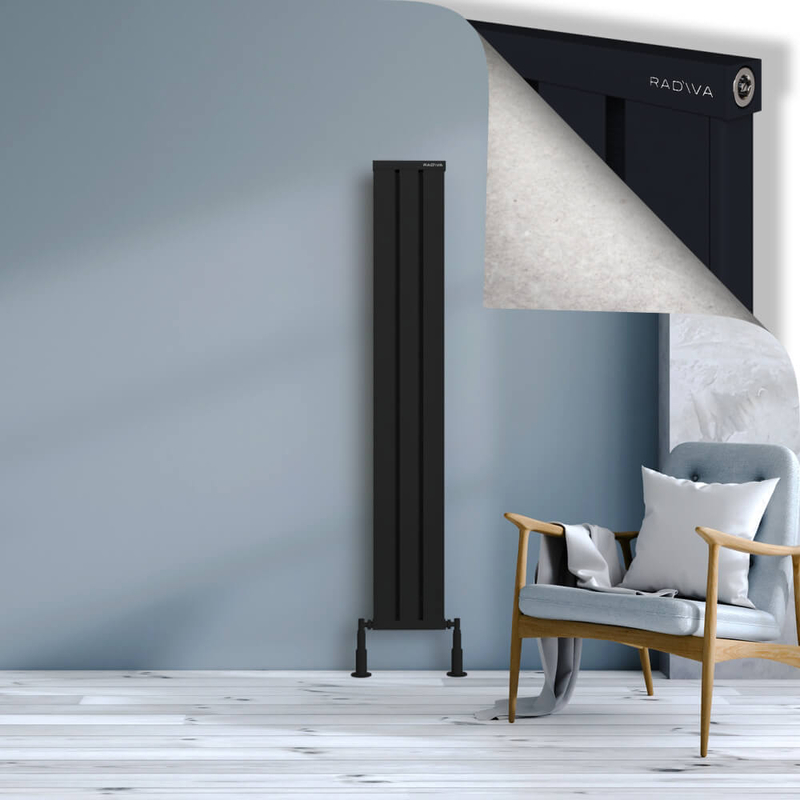 Obi Dekoratif Alüminyum Radyatör 1600x244 Siyah