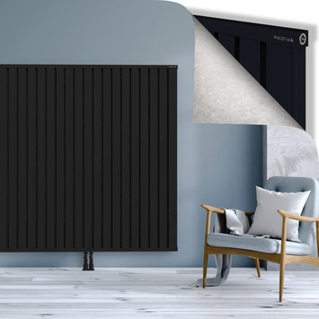 Obi Dekoratif Alüminyum Radyatör 1600x2964 Siyah Alt Orta 50mm