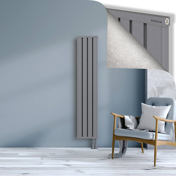 Obi Dekoratif Alüminyum Radyatör 1600x324 Gri Alt Sağ 50mm