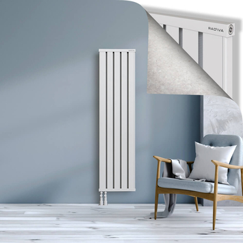 Obi Dekoratif Alüminyum Radyatör 1600x404 Beyaz Alt Sol 50mm