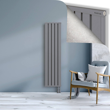 Obi Dekoratif Alüminyum Radyatör 1600x404 Gri Alt Sağ 50mm