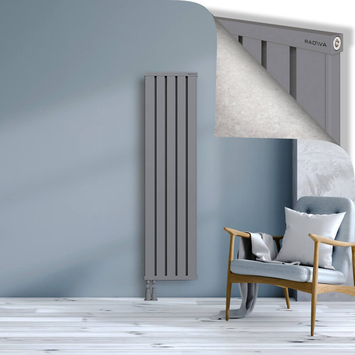 Obi Dekoratif Alüminyum Radyatör 1600x404 Gri Alt Sol 50mm