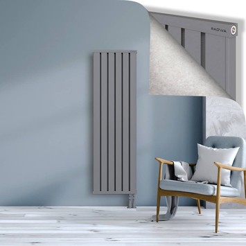 Obi Dekoratif Alüminyum Radyatör 1600x484 Gri Alt Sağ 50mm