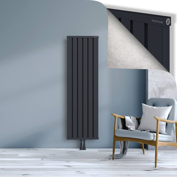 Obi Dekoratif Alüminyum Radyatör 1600x484 Koyu Antrasit Alt Orta 50mm