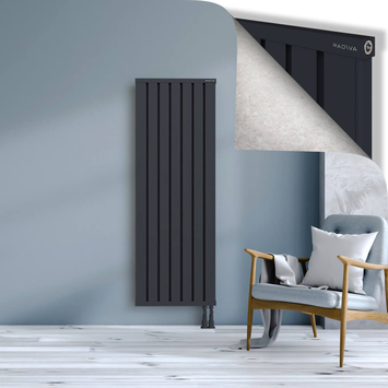 Obi Dekoratif Alüminyum Radyatör 1600x564 Koyu Antrasit Alt Sağ 50mm