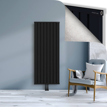 Obi Dekoratif Alüminyum Radyatör 1600x644 Siyah Alt Orta 50mm