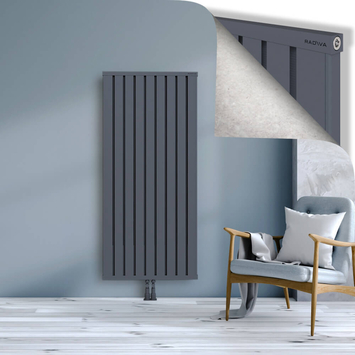 Obi Dekoratif Alüminyum Radyatör 1600x724 Antrasit Alt Orta 50mm
