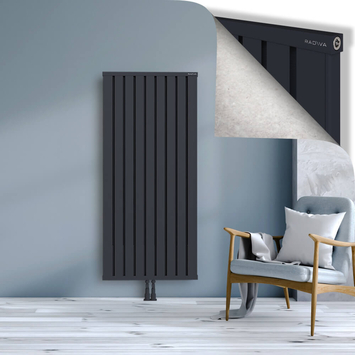Obi Dekoratif Alüminyum Radyatör 1600x724 Koyu Antrasit Alt Orta 50mm