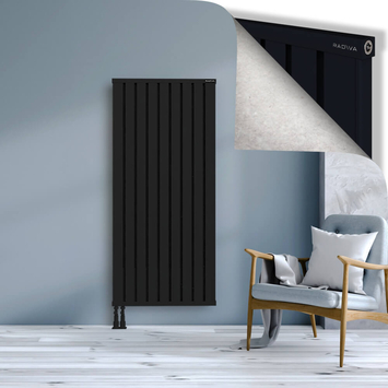 Obi Dekoratif Alüminyum Radyatör 1600x724 Siyah Alt Sol 50mm