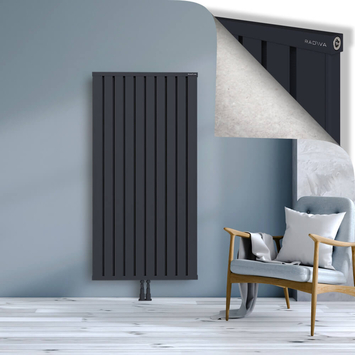 Obi Dekoratif Alüminyum Radyatör 1600x804 Koyu Antrasit Alt Orta 50mm