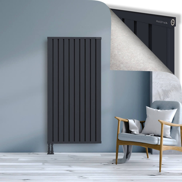 Obi Dekoratif Alüminyum Radyatör 1600x804 Koyu Antrasit Alt Sol 50mm