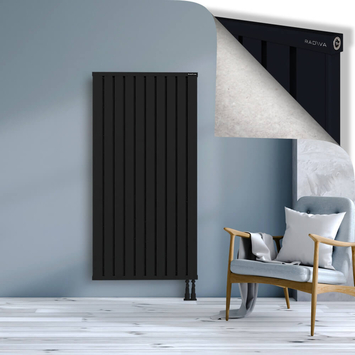 Obi Dekoratif Alüminyum Radyatör 1600x804 Siyah Alt Sağ 50mm