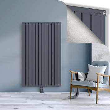 Obi Dekoratif Alüminyum Radyatör 1600x964 Antrasit Alt Orta 50mm