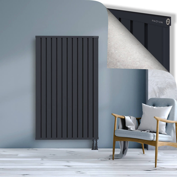 Obi Dekoratif Alüminyum Radyatör 1600x964 Koyu Antrasit Alt Sağ 50mm