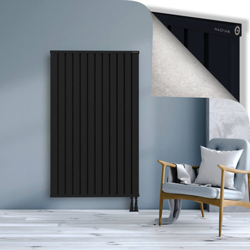 Obi Dekoratif Alüminyum Radyatör 1600x964 Siyah Alt Sağ 50mm