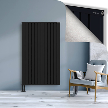 Obi Dekoratif Alüminyum Radyatör 1600x964 Siyah Alt Sol 50mm