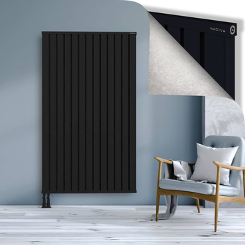 Obi Dekoratif Alüminyum Radyatör 1800x1044 Siyah Alt Sol 50mm